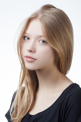 beautiful blond teen girl portrait