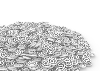 “at” signs piled up, background