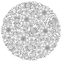 Fototapeta premium Coloring book for adult and older children.