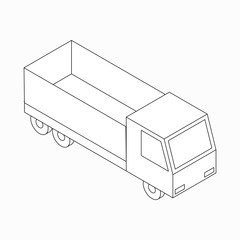 Truck icon, isometric 3d style