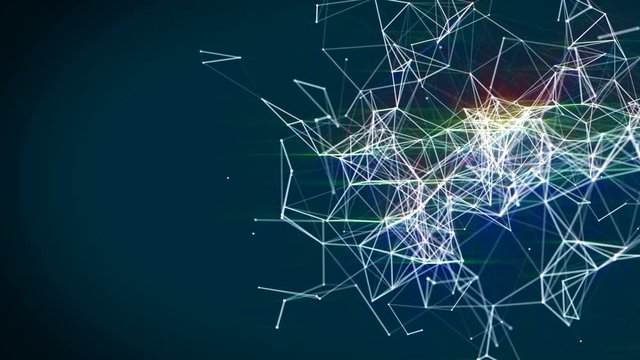 Abstrakter Hintergrund einer animierten Molekularstruktur.