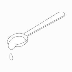 Honey spoon icon, isometric 3d style