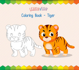 Tiger coloring book educational game