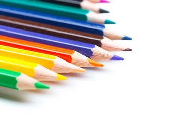 Colorful pencils, isolated on white