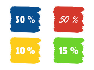 Colorful paint stains, for your text, set isolated illustration background vector 