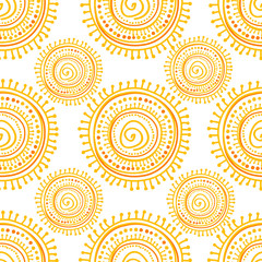 Hand drawn ethnic sun