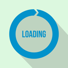 Circle loading icon, flat style