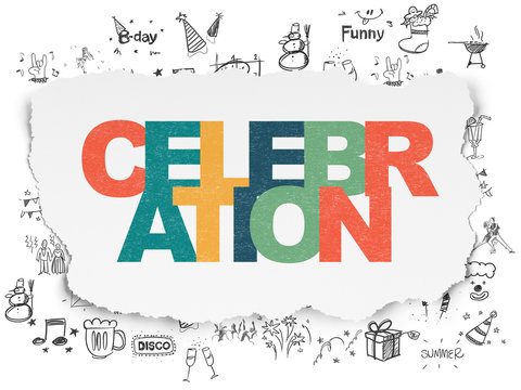 Holiday concept: Celebration on Torn Paper background