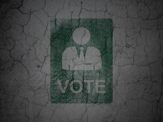 Political concept: Ballot on grunge wall background