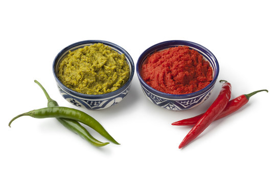 Moroccan green and red harissa