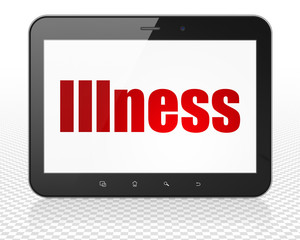 Health concept: Tablet Pc Computer with Illness on display