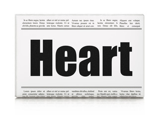 Medicine concept: newspaper headline Heart