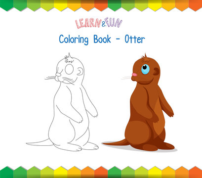 Otter coloring book educational game