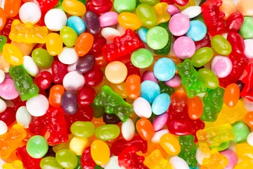 Foto op Plexiglas Snoepjes Kleurrijke snoepjes en gelei