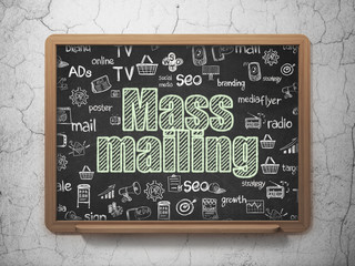 Marketing concept: Mass Mailing on School board background