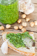 Bruschetta With Pesto Sauce