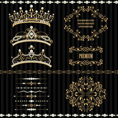 Set collections of royal design elements - 108364929