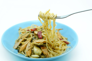 A fork of spaghetti.