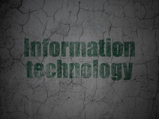 Information concept: Information Technology on grunge wall background