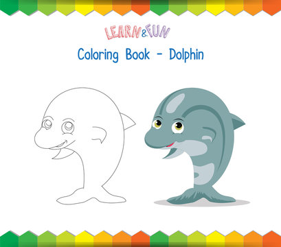 Dolphin coloring book educational game