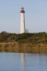 Lighthouse on the coast of New Jersey at Cape May.