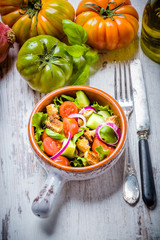 Panzanella, the Italian food on a summer days.