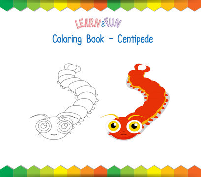 Centipede coloring book educational game