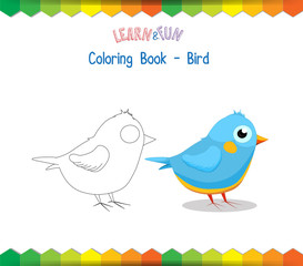 Bird coloring book educational game