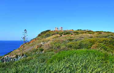 Fototapeta na wymiar temple of Poseidon at Cape Sounion Attica Greece