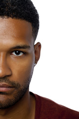 Obraz premium serious half face of a guy