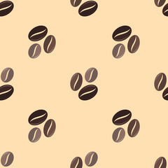 vector coffee beans seamless pattern.