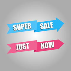 Super sale flat banner. Sale and discounts. Sale arrows