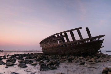 Shipwreck on the beach