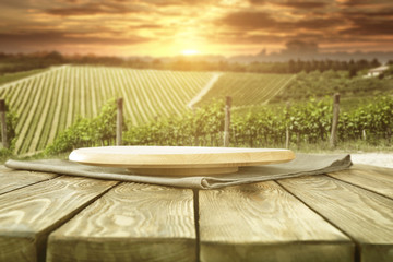 desk and vineyard 