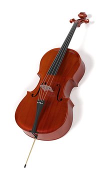 3d rendering of cello musical instrument