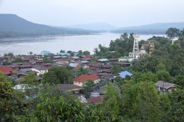 Roof village on a bright day