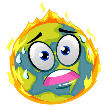 Vector Illustration of Earth on Fire