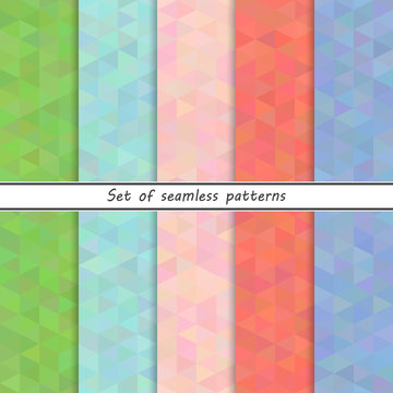 Set Of Seamless Patterns Triangles