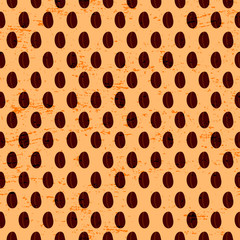 grunge seamless pattern with coffee beans