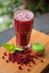 fruit drink with cranberries