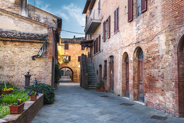 Alleys the beautiful medieval town in Tuscany.