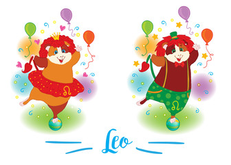 The signs of the zodiac. Guinea pig. Leo.