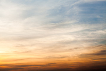colorful dramatic sky with cloud at sunset