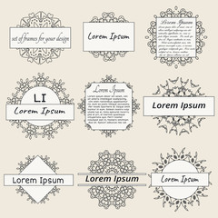 Collection of vintage frames for design