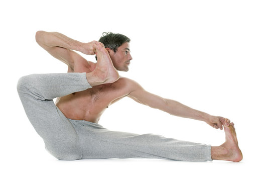 man doing yoga