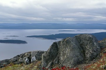 Beautiful  seascape . View on a sea from a mountain.