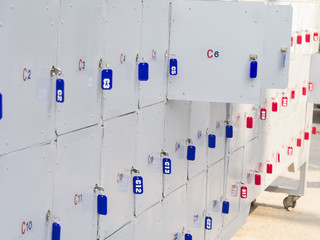 old locker in blue color