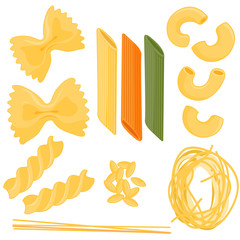 Pasta collection. Vector illustration