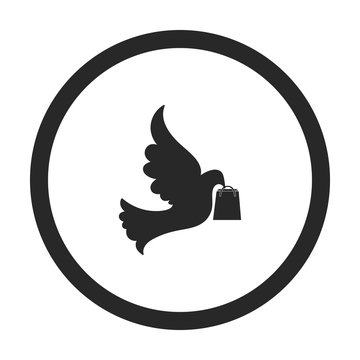 Pigeon dove delivery symbol  sign simple icon on background