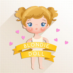 Set of Cute Paper Doll : Vector Illustration